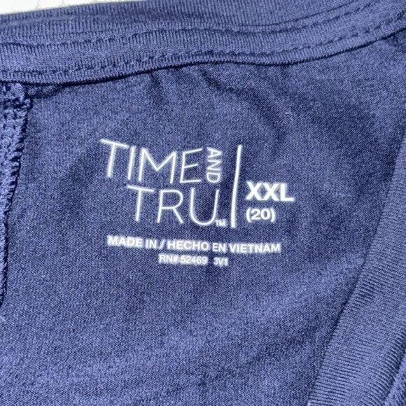 Time And Tru Womens Sleeveless Navy Swing Dress XXL 100% Cotton - Picture 6 of 6